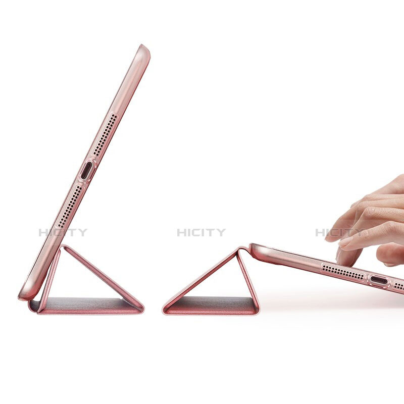 Funda de Cuero Cartera con Soporte L05 para Apple iPad Mini 3 Oro Rosa