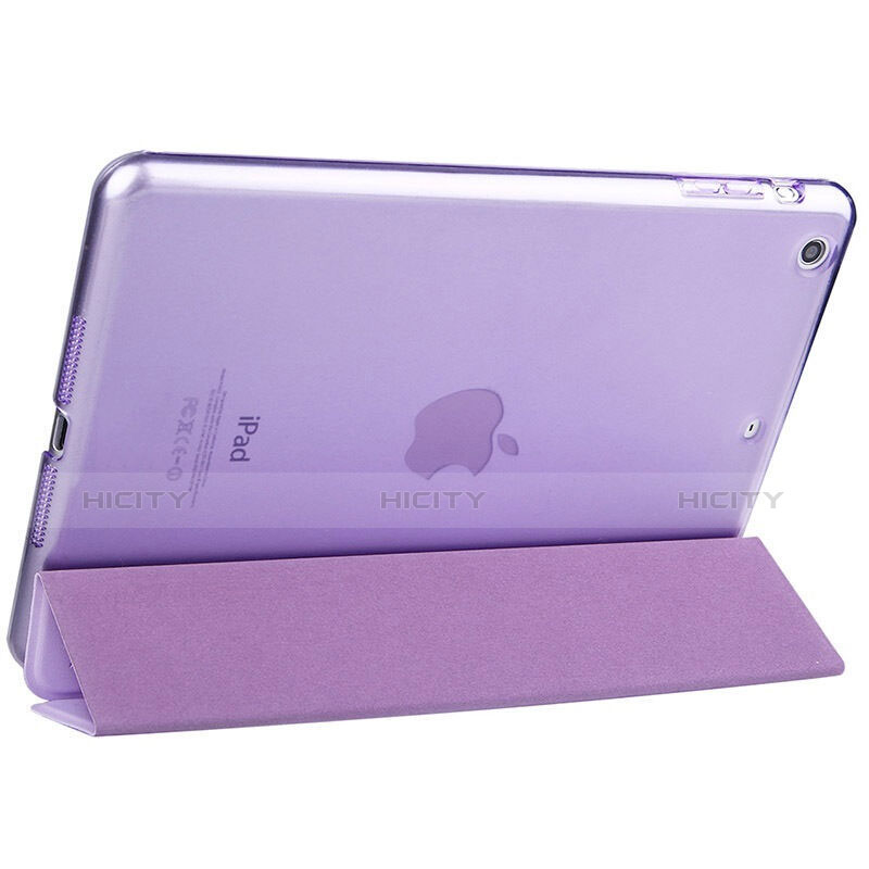 Funda de Cuero Cartera con Soporte L06 para Apple iPad Mini 2 Morado