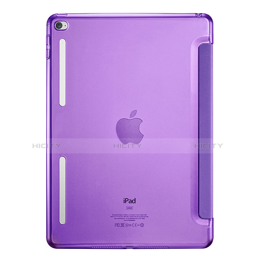 Funda de Cuero Cartera con Soporte L06 para Apple iPad Mini 4 Morado