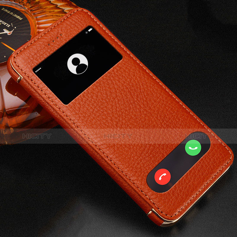 Funda de Cuero Cartera con Soporte L06 para Apple iPhone 6 Marron