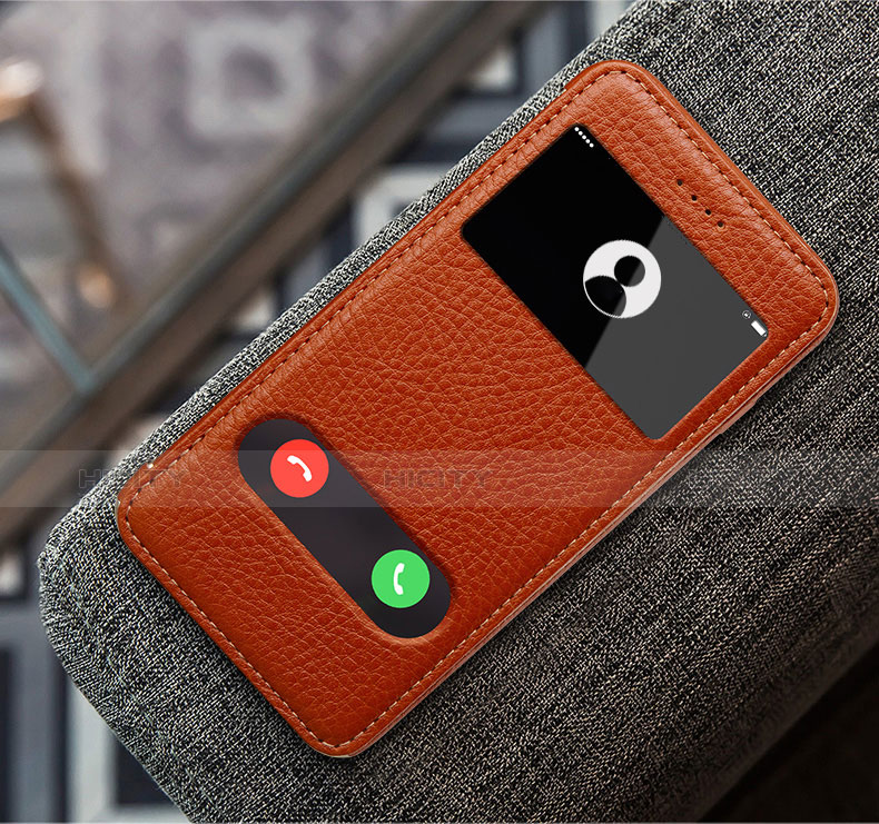 Funda de Cuero Cartera con Soporte L06 para Apple iPhone 6 Marron