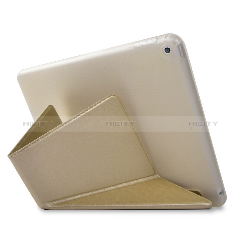 Funda de Cuero Cartera con Soporte L08 para Apple New iPad 9.7 (2018) Oro