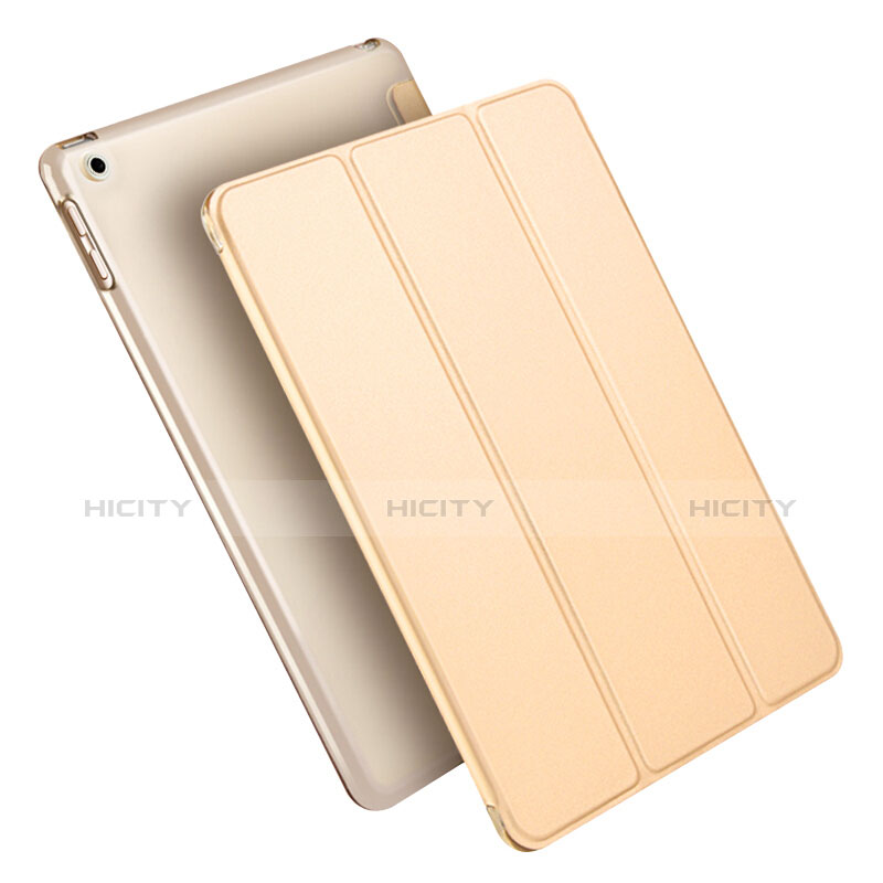 Funda de Cuero Cartera con Soporte L09 para Apple New iPad 9.7 (2017) Oro