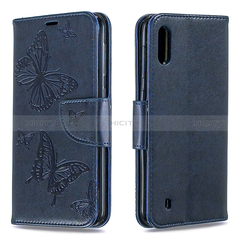 Funda de Cuero Cartera con Soporte Mariposa Carcasa B01F para Samsung Galaxy A10 Azul