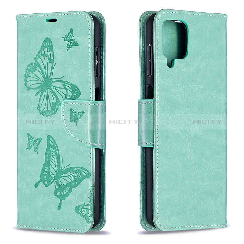 Funda de Cuero Cartera con Soporte Mariposa Carcasa B01F para Samsung Galaxy A12