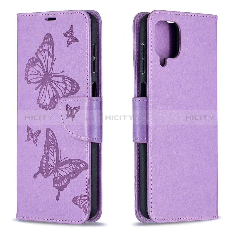 Funda de Cuero Cartera con Soporte Mariposa Carcasa B01F para Samsung Galaxy A12 Nacho