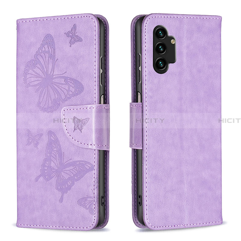 Funda de Cuero Cartera con Soporte Mariposa Carcasa B01F para Samsung Galaxy A13 4G Rosa Roja