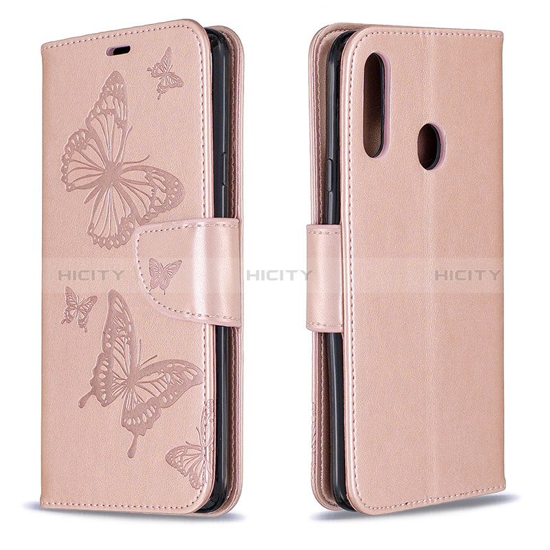 Funda de Cuero Cartera con Soporte Mariposa Carcasa B01F para Samsung Galaxy A20s Oro Rosa