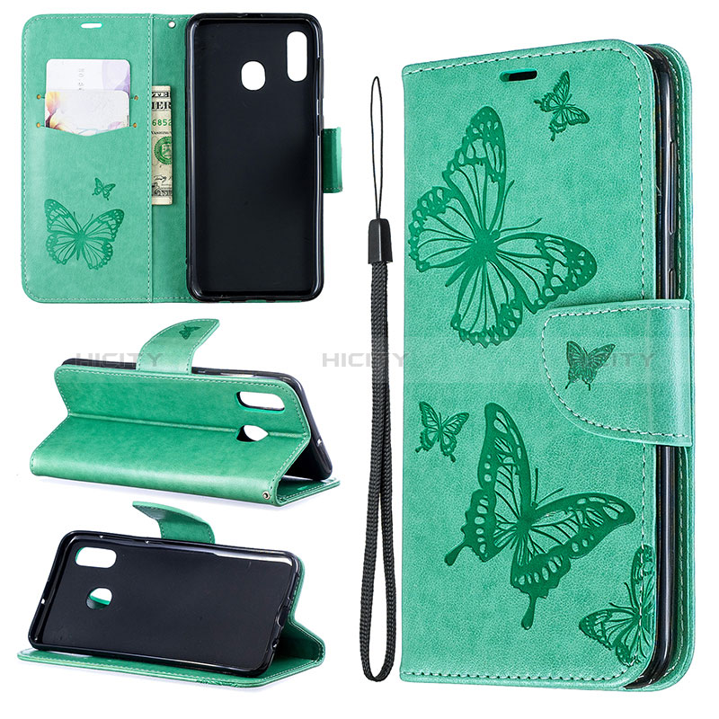 Funda de Cuero Cartera con Soporte Mariposa Carcasa B01F para Samsung Galaxy A30