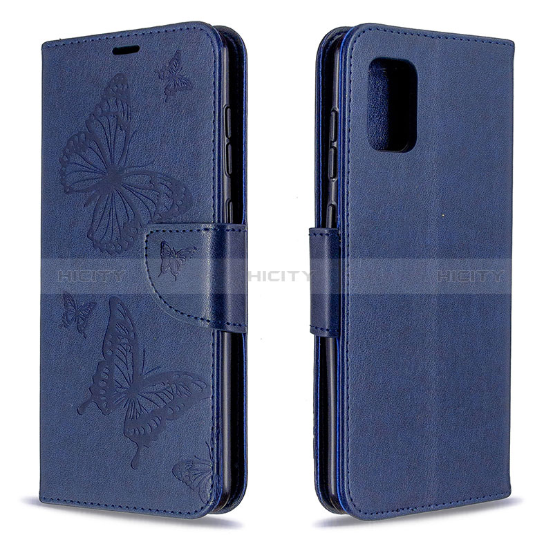 Funda de Cuero Cartera con Soporte Mariposa Carcasa B01F para Samsung Galaxy A31 Azul