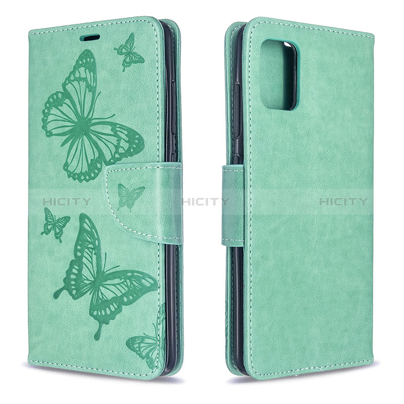 Funda de Cuero Cartera con Soporte Mariposa Carcasa B01F para Samsung Galaxy A51 4G Verde