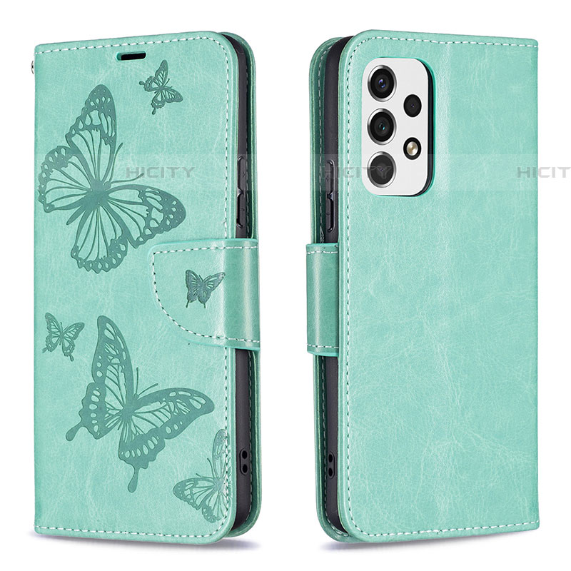 Funda de Cuero Cartera con Soporte Mariposa Carcasa B01F para Samsung Galaxy A53 5G Verde