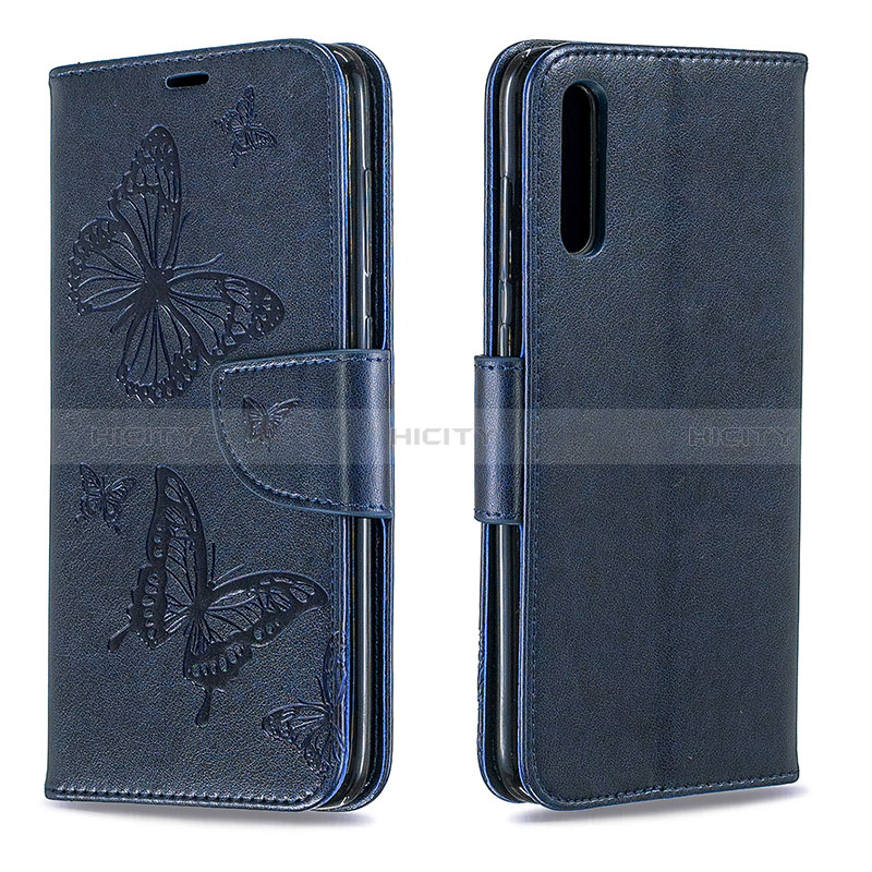 Funda de Cuero Cartera con Soporte Mariposa Carcasa B01F para Samsung Galaxy A70 Azul