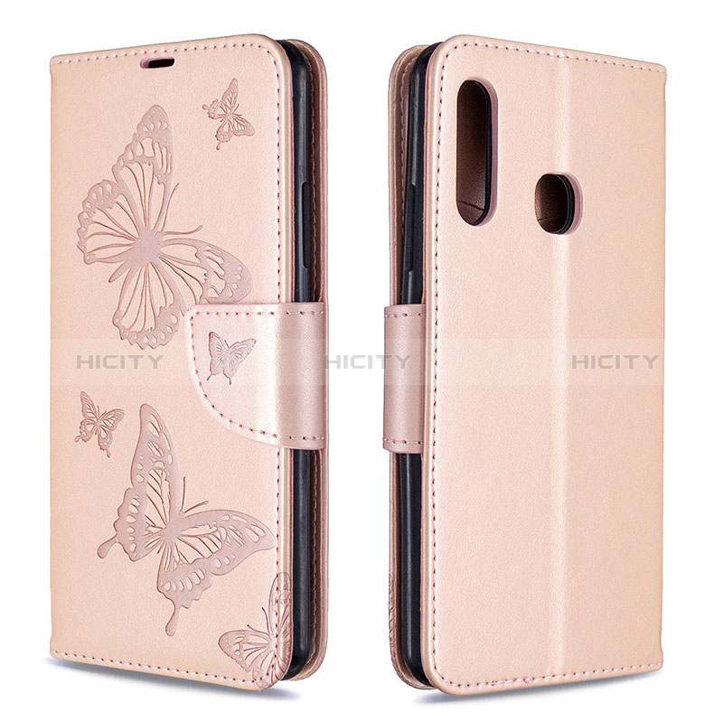 Funda de Cuero Cartera con Soporte Mariposa Carcasa B01F para Samsung Galaxy A70E Oro Rosa