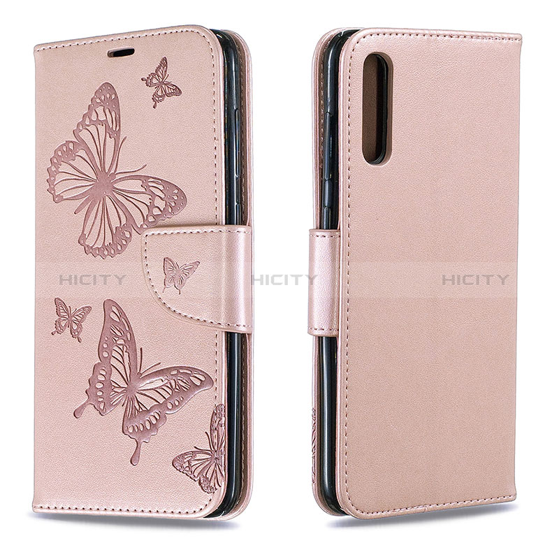 Funda de Cuero Cartera con Soporte Mariposa Carcasa B01F para Samsung Galaxy A70S Oro Rosa