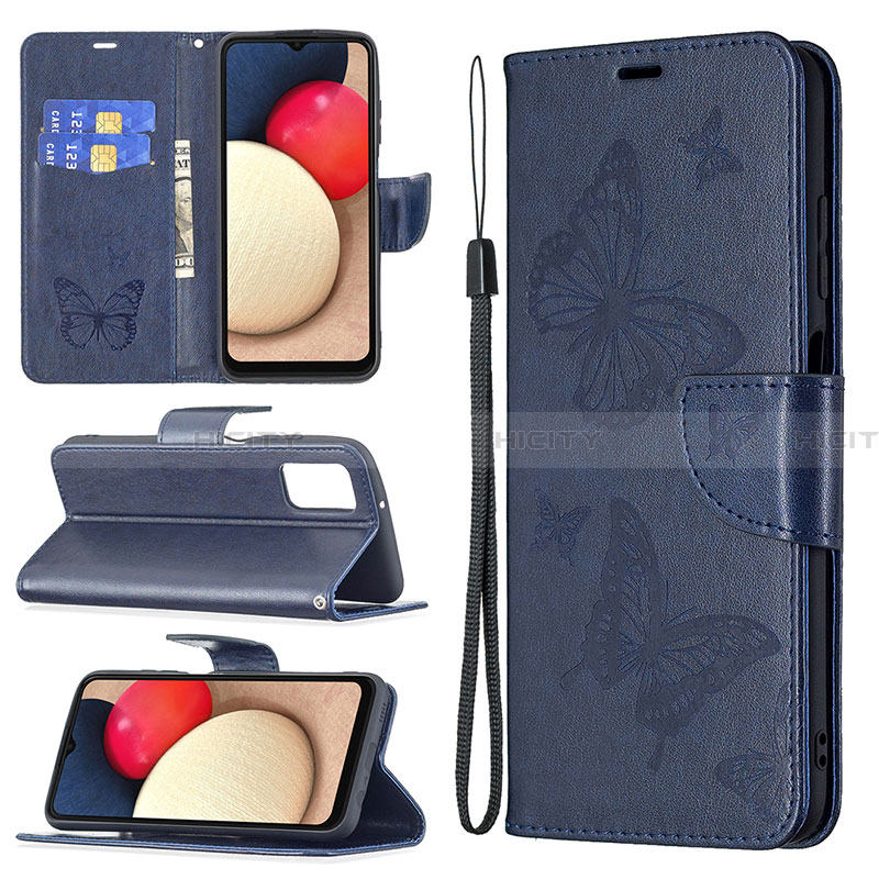 Funda de Cuero Cartera con Soporte Mariposa Carcasa B01F para Samsung Galaxy F02S SM-E025F