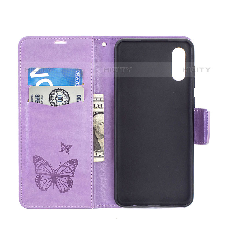 Funda de Cuero Cartera con Soporte Mariposa Carcasa B01F para Samsung Galaxy M02