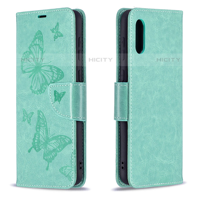 Funda de Cuero Cartera con Soporte Mariposa Carcasa B01F para Samsung Galaxy M02