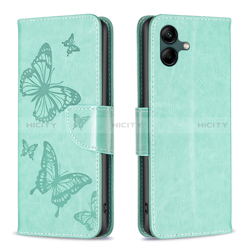 Funda de Cuero Cartera con Soporte Mariposa Carcasa B01F para Samsung Galaxy M04 Verde