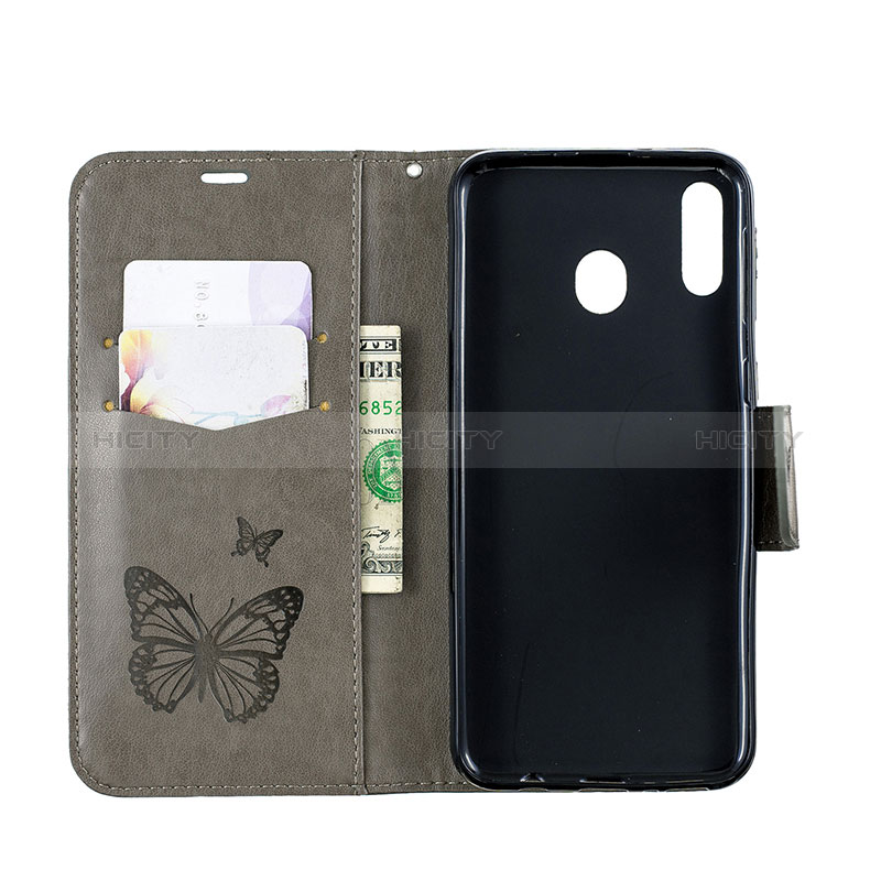 Funda de Cuero Cartera con Soporte Mariposa Carcasa B01F para Samsung Galaxy M20