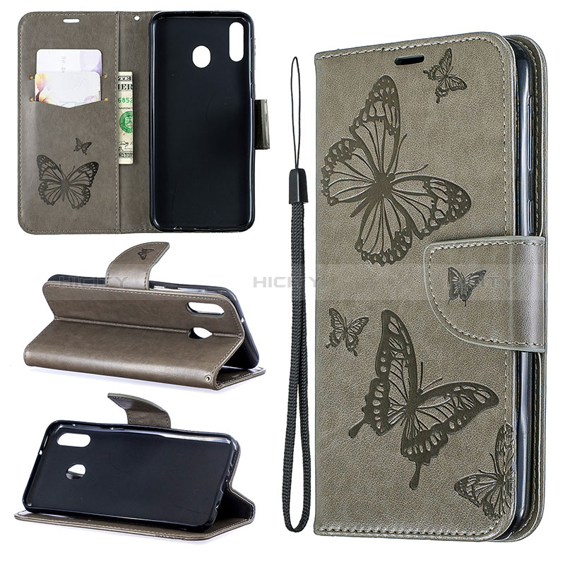 Funda de Cuero Cartera con Soporte Mariposa Carcasa B01F para Samsung Galaxy M20