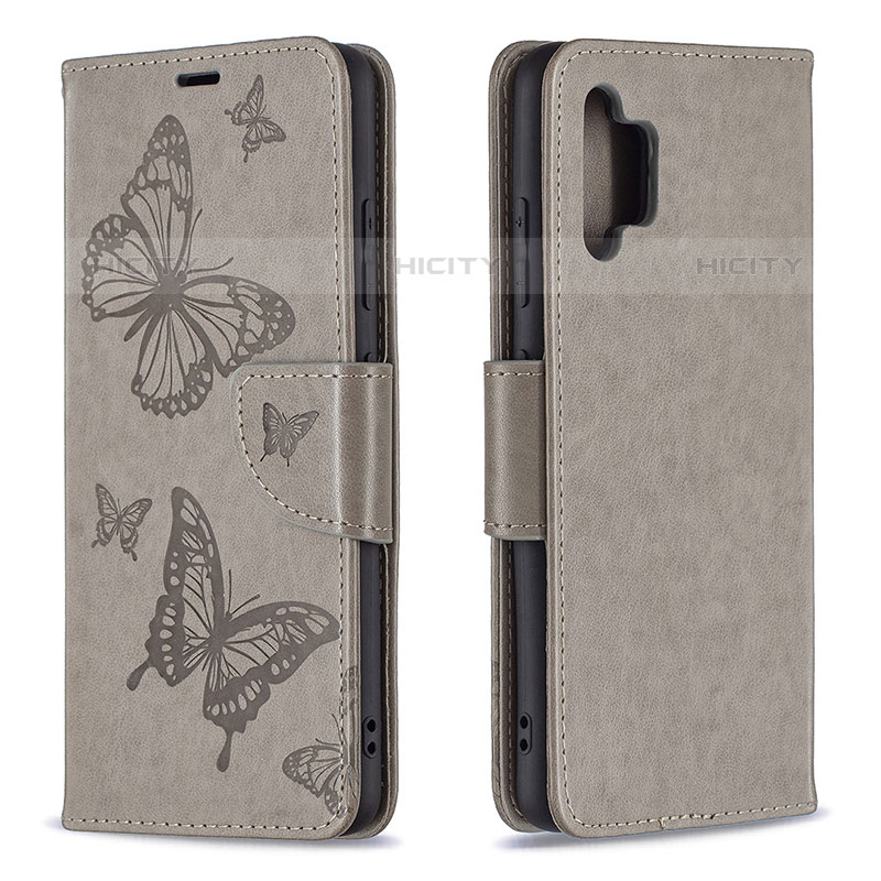 Funda de Cuero Cartera con Soporte Mariposa Carcasa B01F para Samsung Galaxy M32 5G Gris