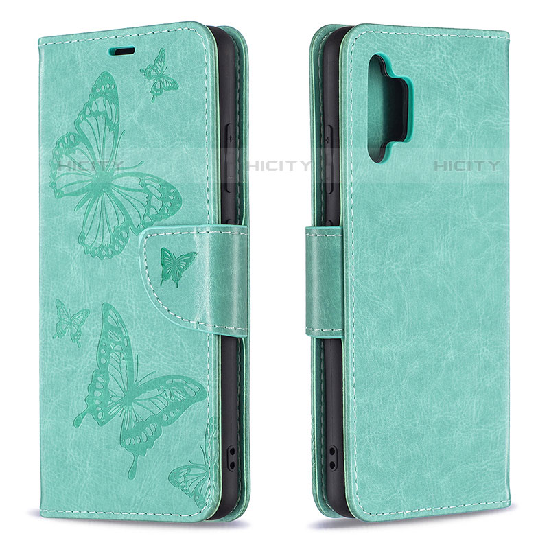 Funda de Cuero Cartera con Soporte Mariposa Carcasa B01F para Samsung Galaxy M32 5G Verde