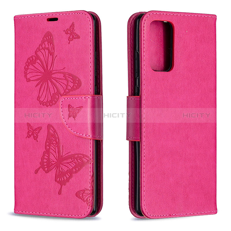 Funda de Cuero Cartera con Soporte Mariposa Carcasa B01F para Samsung Galaxy Note 20 5G Rosa Roja