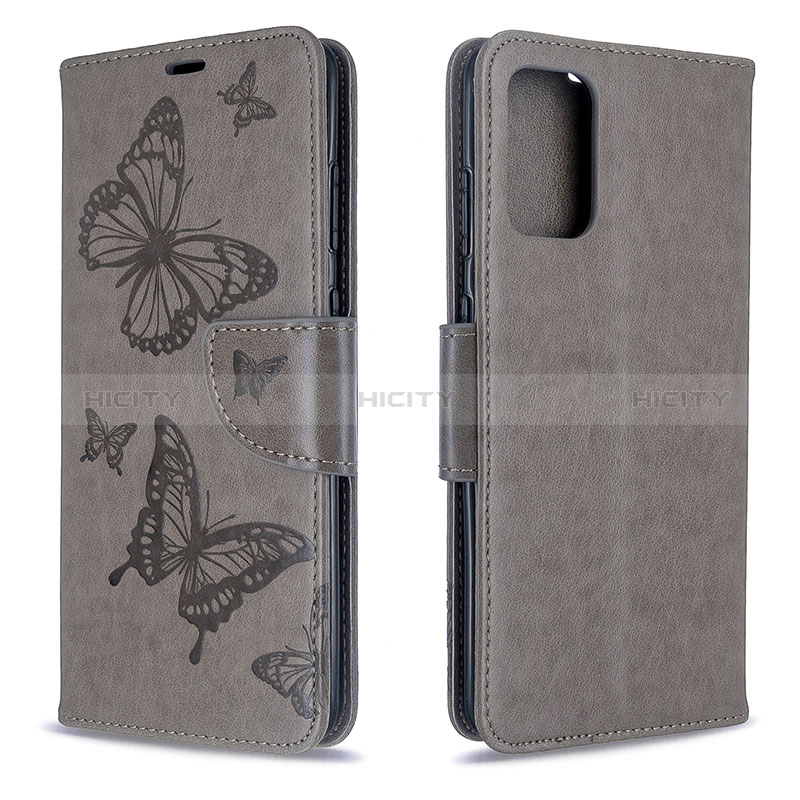 Funda de Cuero Cartera con Soporte Mariposa Carcasa B01F para Samsung Galaxy S20 5G Gris