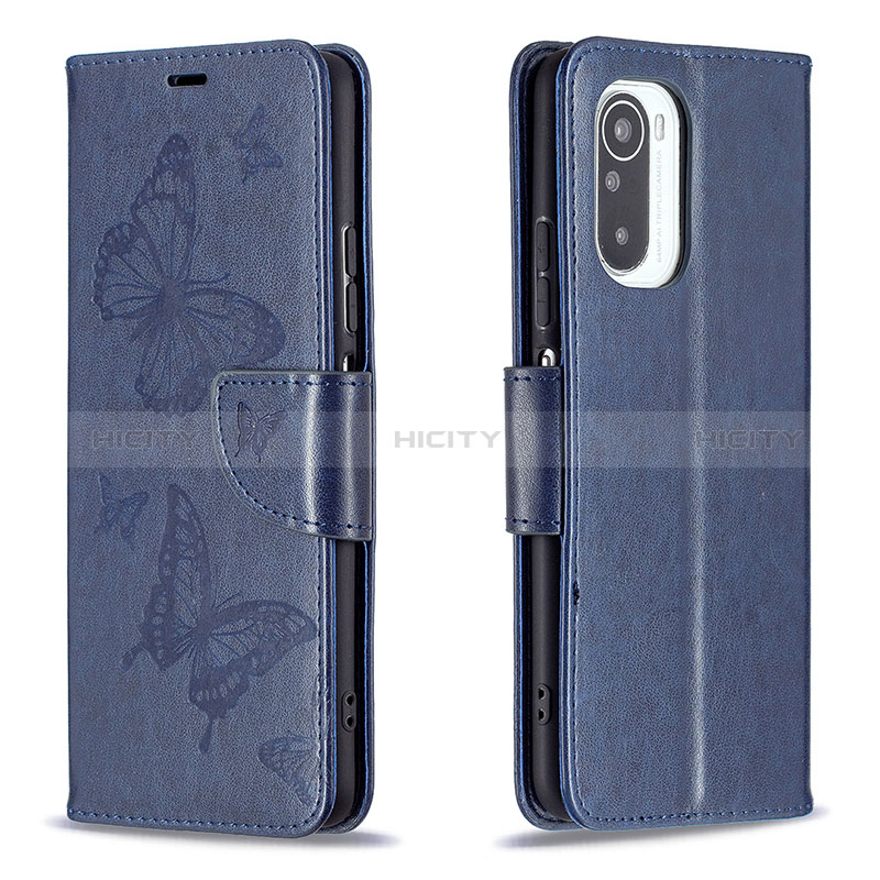 Funda de Cuero Cartera con Soporte Mariposa Carcasa B01F para Xiaomi Mi 11i 5G Azul