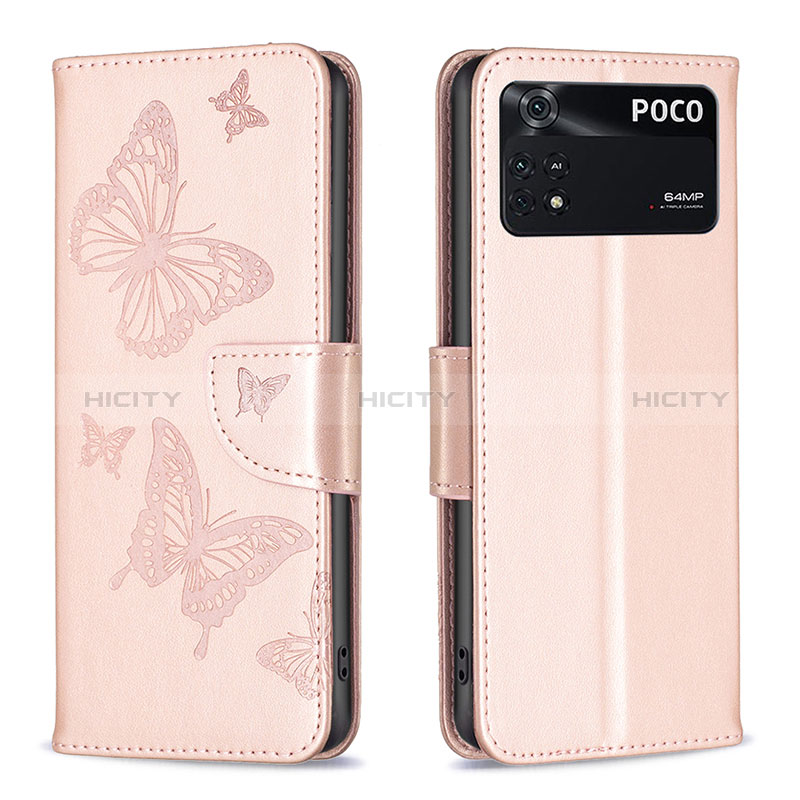 Funda de Cuero Cartera con Soporte Mariposa Carcasa B01F para Xiaomi Poco M4 Pro 4G