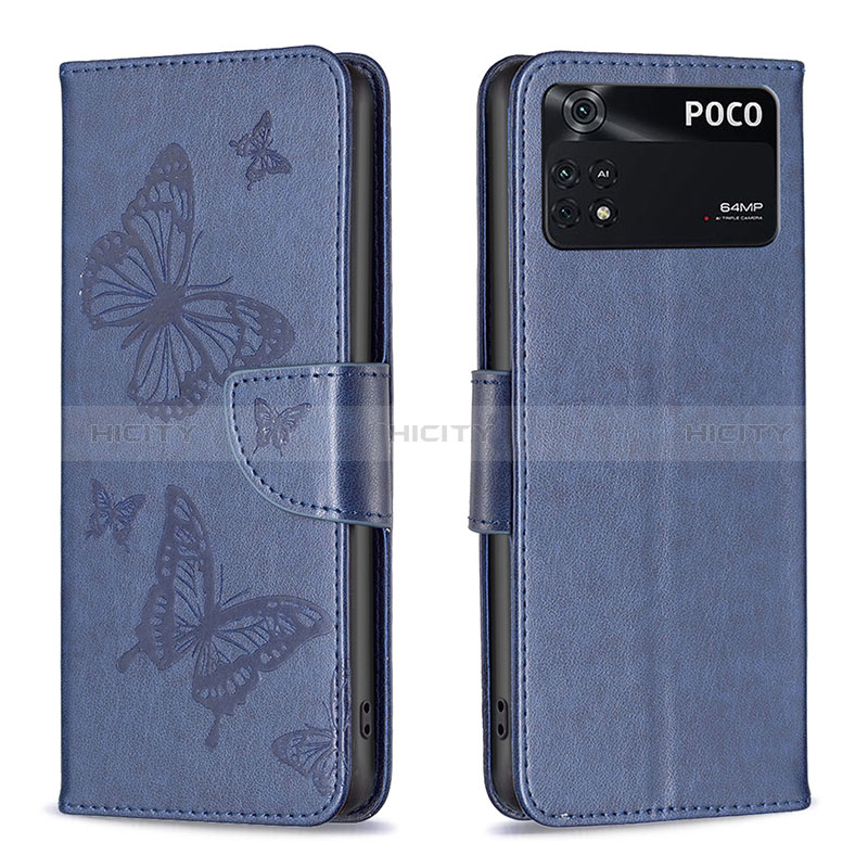 Funda de Cuero Cartera con Soporte Mariposa Carcasa B01F para Xiaomi Poco M4 Pro 4G