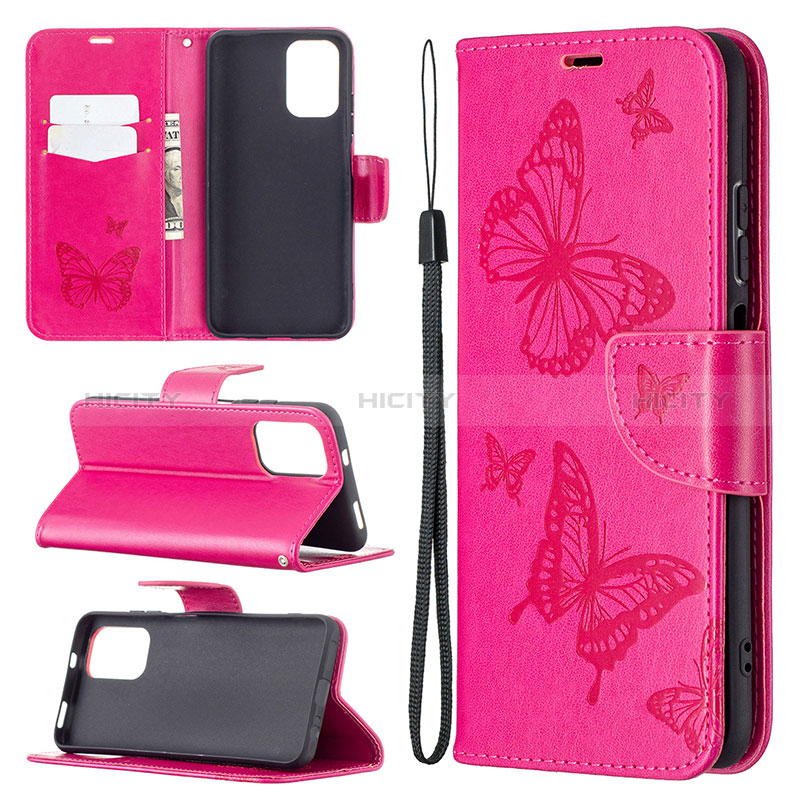 Funda de Cuero Cartera con Soporte Mariposa Carcasa B01F para Xiaomi Redmi Note 10S 4G