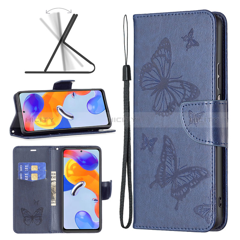 Funda de Cuero Cartera con Soporte Mariposa Carcasa B01F para Xiaomi Redmi Note 11 Pro 4G