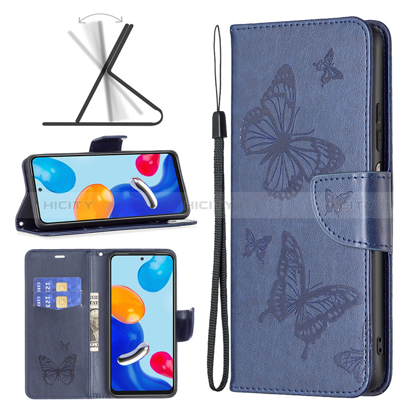 Funda de Cuero Cartera con Soporte Mariposa Carcasa B01F para Xiaomi Redmi Note 11S 4G