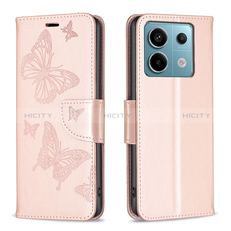 Funda de Cuero Cartera con Soporte Mariposa Carcasa B01F para Xiaomi Redmi Note 13 Pro 5G