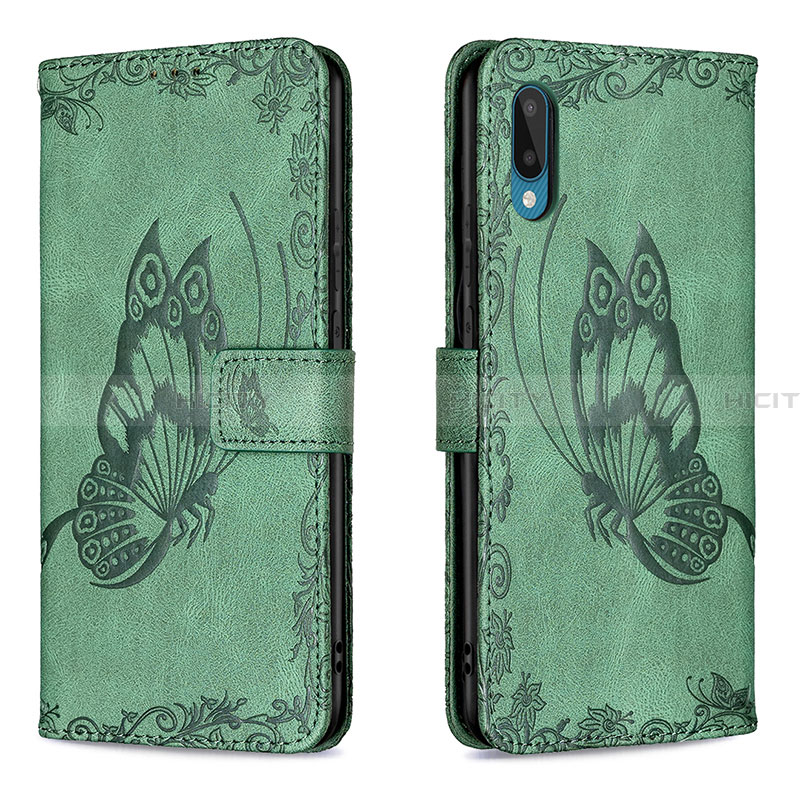 Funda de Cuero Cartera con Soporte Mariposa Carcasa B02F para Samsung Galaxy A02