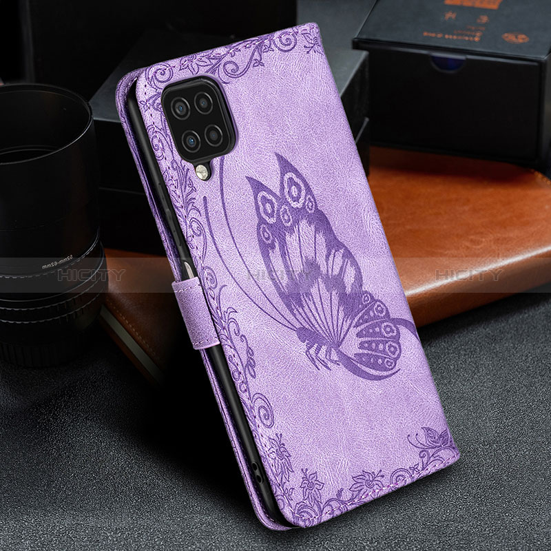 Funda de Cuero Cartera con Soporte Mariposa Carcasa B02F para Samsung Galaxy A12