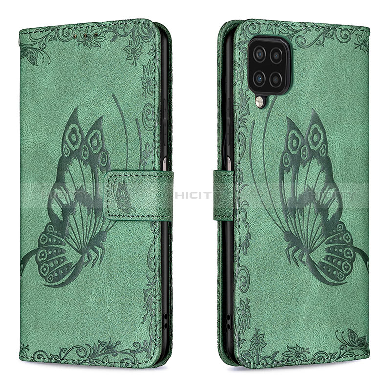 Funda de Cuero Cartera con Soporte Mariposa Carcasa B02F para Samsung Galaxy A12