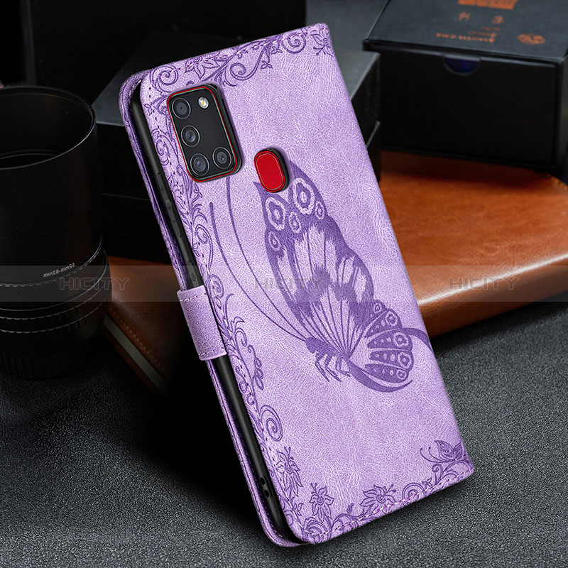 Funda de Cuero Cartera con Soporte Mariposa Carcasa B02F para Samsung Galaxy A21s