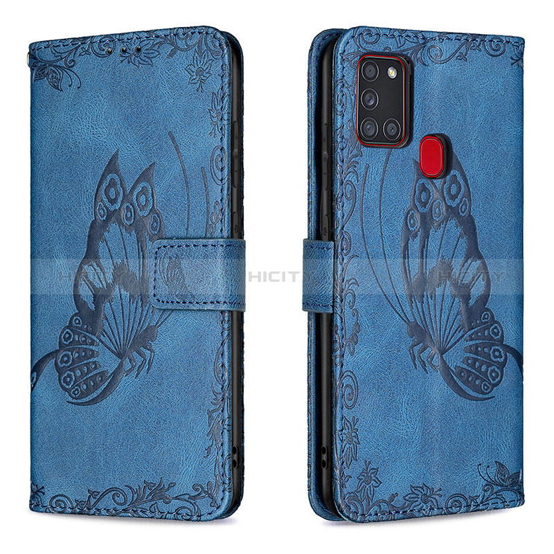 Funda de Cuero Cartera con Soporte Mariposa Carcasa B02F para Samsung Galaxy A21s