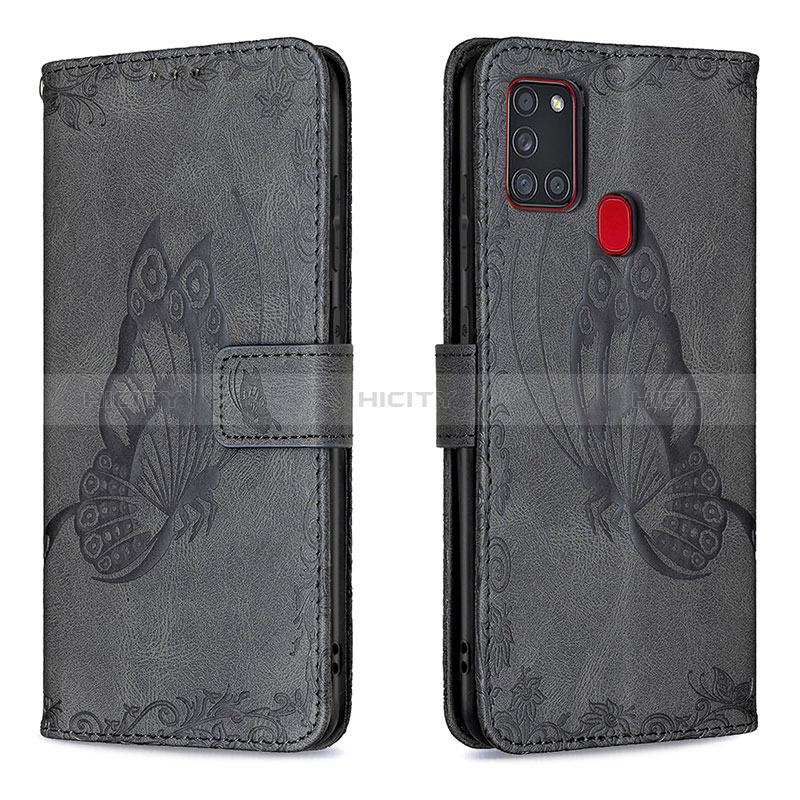 Funda de Cuero Cartera con Soporte Mariposa Carcasa B02F para Samsung Galaxy A21s