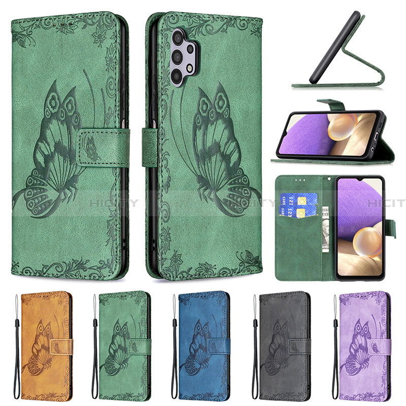 Funda de Cuero Cartera con Soporte Mariposa Carcasa B02F para Samsung Galaxy A32 4G