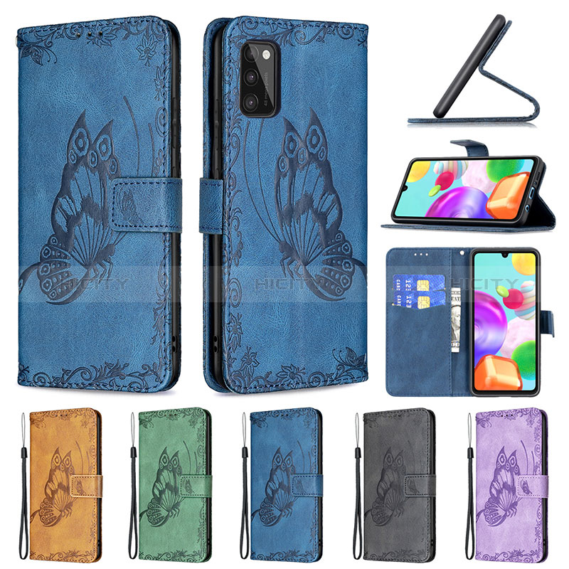 Funda de Cuero Cartera con Soporte Mariposa Carcasa B02F para Samsung Galaxy A41