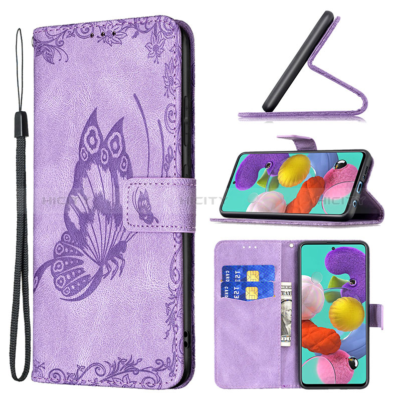 Funda de Cuero Cartera con Soporte Mariposa Carcasa B02F para Samsung Galaxy A51 5G