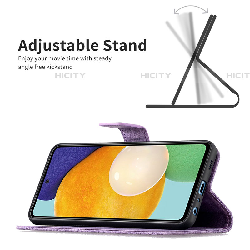 Funda de Cuero Cartera con Soporte Mariposa Carcasa B02F para Samsung Galaxy A52 4G