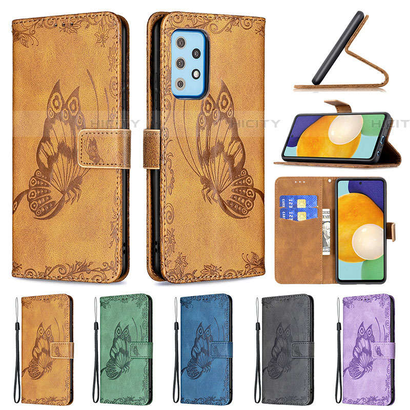 Funda de Cuero Cartera con Soporte Mariposa Carcasa B02F para Samsung Galaxy A52 5G