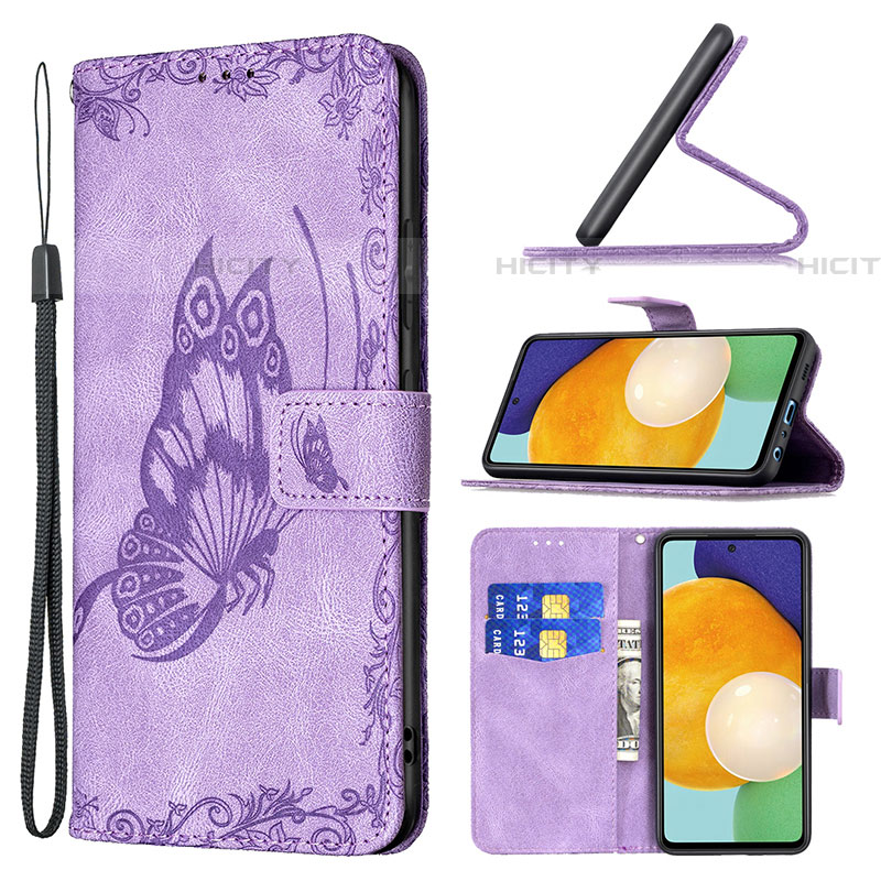 Funda de Cuero Cartera con Soporte Mariposa Carcasa B02F para Samsung Galaxy A52 5G