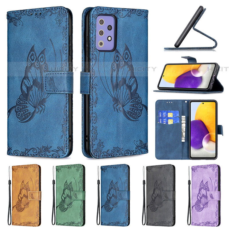 Funda de Cuero Cartera con Soporte Mariposa Carcasa B02F para Samsung Galaxy A72 5G