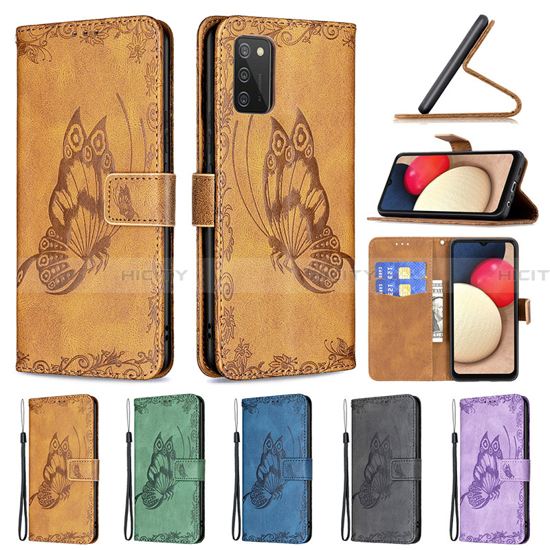 Funda de Cuero Cartera con Soporte Mariposa Carcasa B02F para Samsung Galaxy F02S SM-E025F